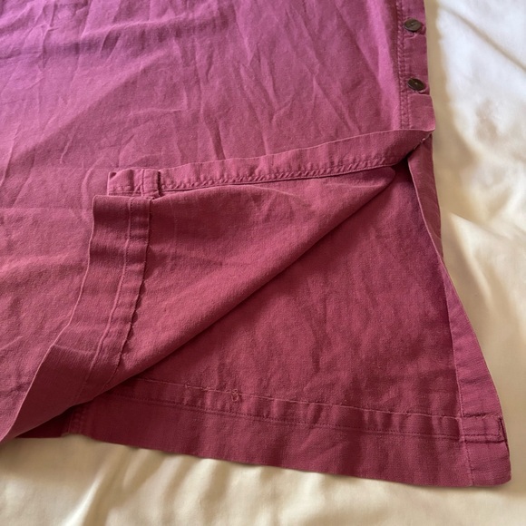 Erika Pink Linen Blend Embroidered Sleeveless Dress & Jacket Women's Size 6 - Picture 6 of 7